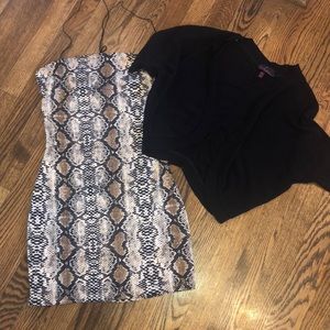 Snakeskin dress with shirt shawl